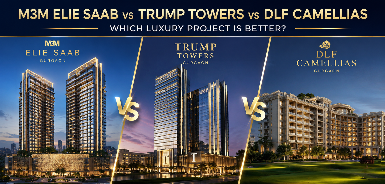 M3M Elie Saab vs Trump Towers vs DLF Camellias: Which Luxury Project is Better in Gurgaon?
