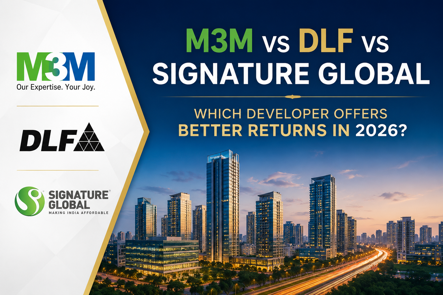 M3M vs DLF vs Signature Global: Which Gurgaon Developer Offers Better Returns in 2026?